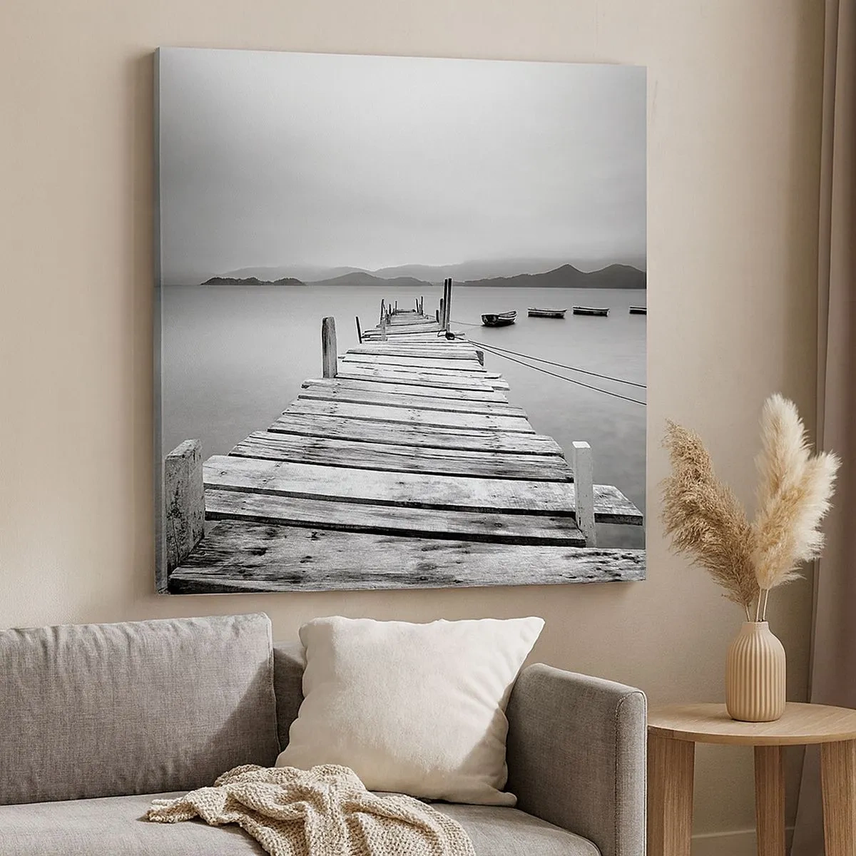 Lærredstryk - Billede på lærred - Ud over bjergene, hinsides havene - 30x30 cm