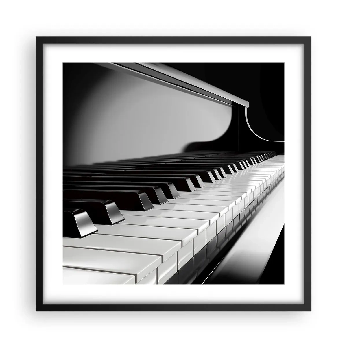 Plakat i sort ramme - Harmoni af former og farver - 50x50 cm
