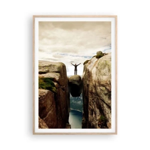 Plakat i ramme af lyst egetræ - Hvordan har jeg det! - 70x100 cm