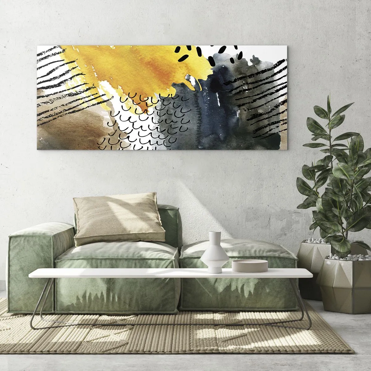 Billede på glas - Et møde mellem elementerne - 100x40 cm