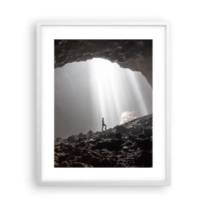Plakat i hvid ramme - Lysende grotte - 40x50 cm