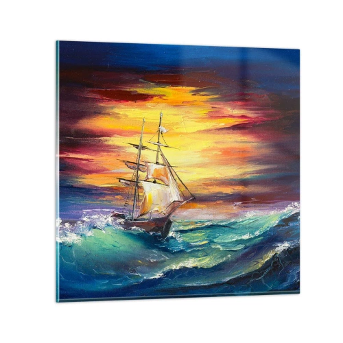 Billede på glas - At trodse bølgerne - 30x30 cm