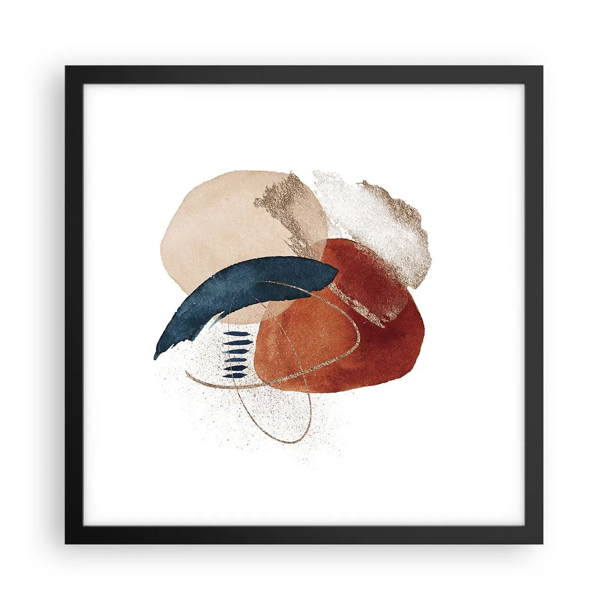 Plakat i sort ramme - Oval sammensætning - 40x40 cm