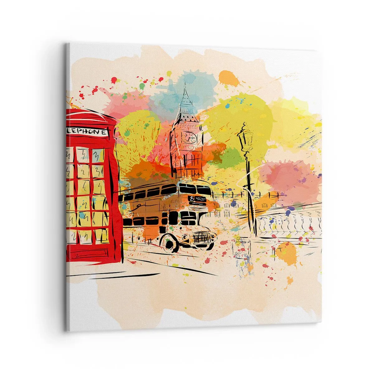 Lærredstryk - Billede på lærred - En by med variation - 50x50 cm