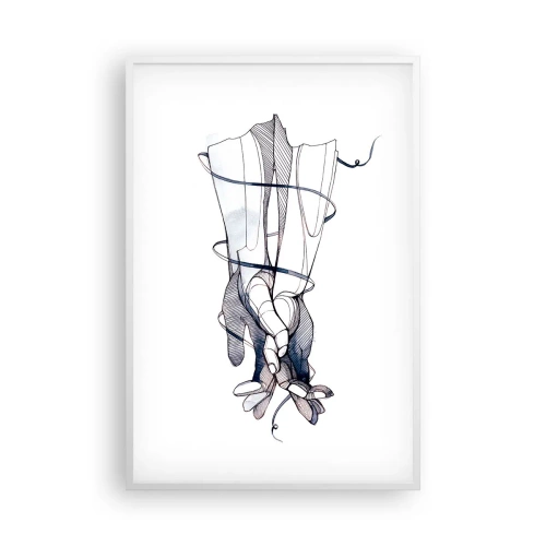 Plakat i hvid ramme - En undersøgelse af berøring - 61x91 cm