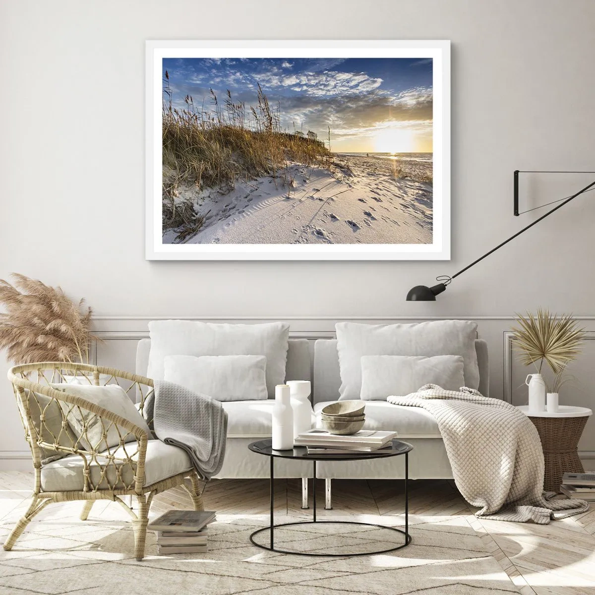 Plakat i hvid ramme - Indbydelse til en vandretur - 70x50 cm