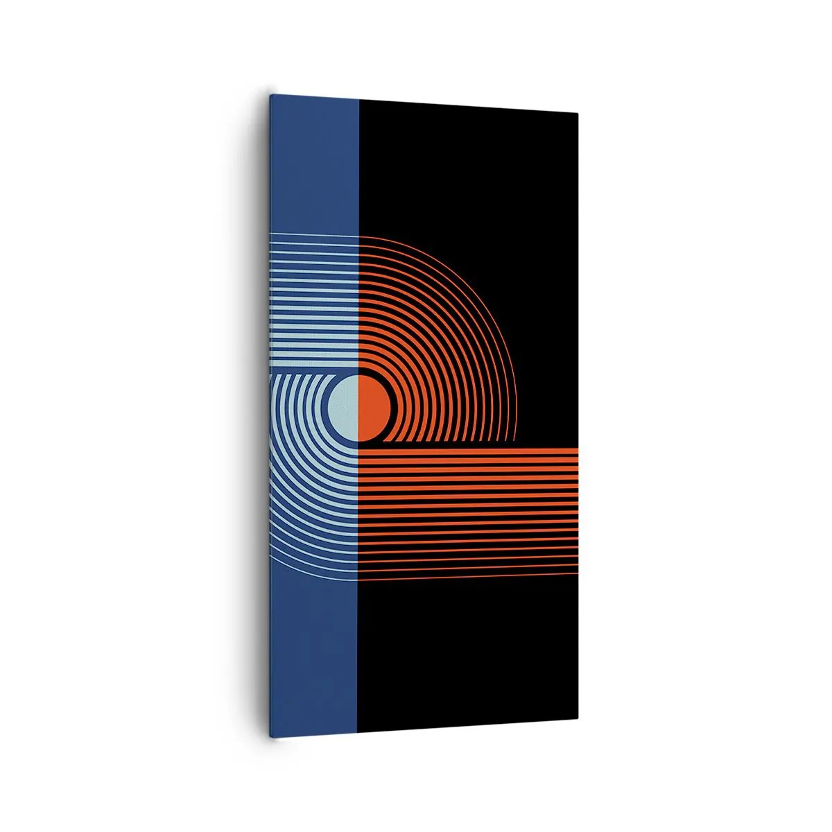 Lærredstryk - Billede på lærred - I en geometrisk omfavnelse - 65x120 cm