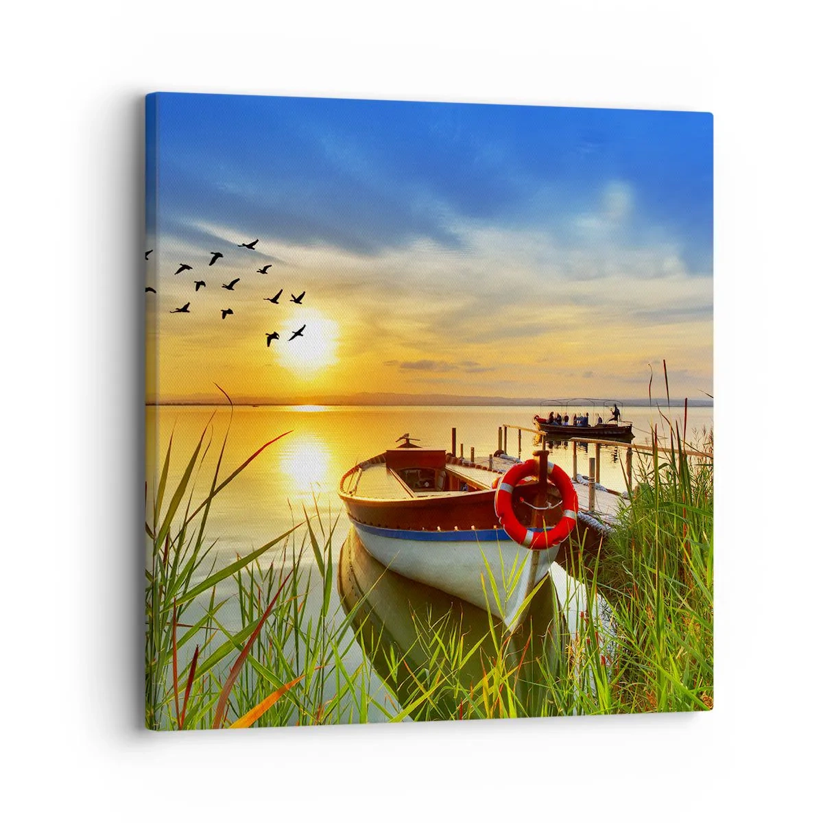 Lærredstryk - Billede på lærred - Skarverne er allerede på vej væk - 30x30 cm