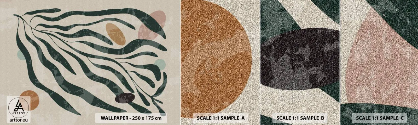 Fototapet Prøve Standard Eco - Blandt det grønne - Boho, Plante, Moderne - 100x30 cm