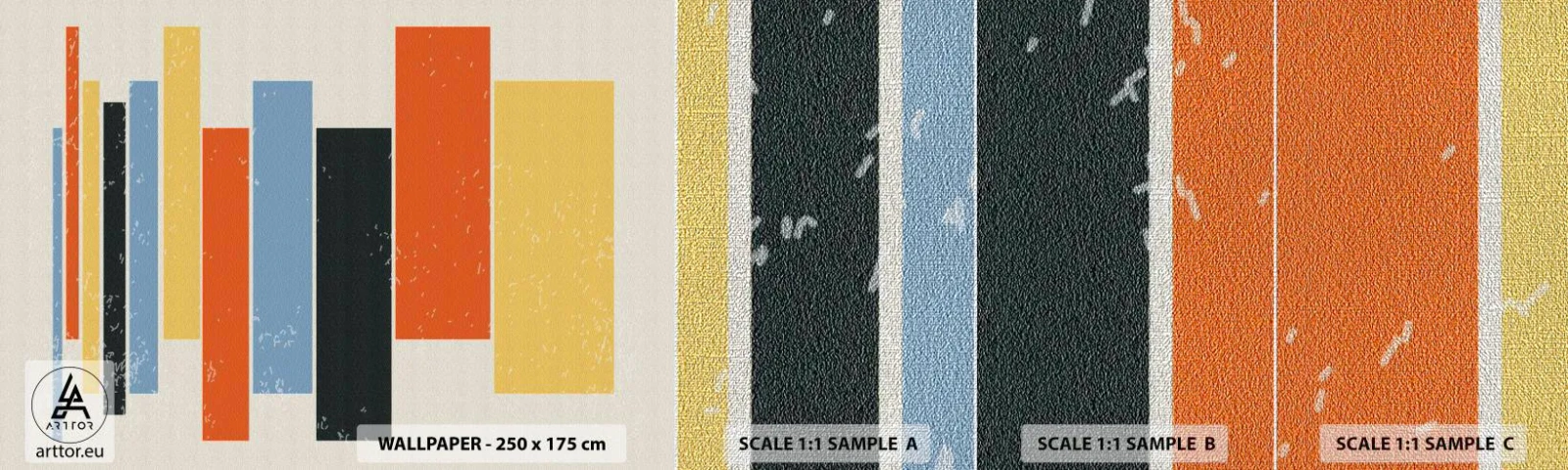 Prøve Fototapet Premium Canvas - Optagelse af musik - Minimalisme, Rektangler, Former - 100x30 cm