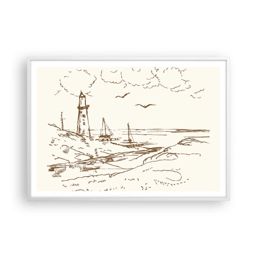 Plakat i hvid ramme - Oversigt over sommerminder - 100x70 cm