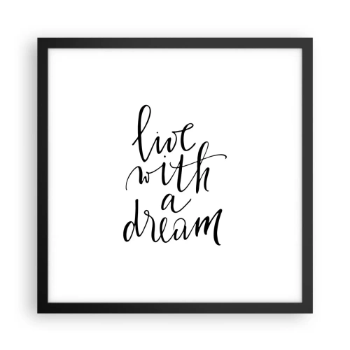 Plakat i sort ramme - Of course - 40x40 cm