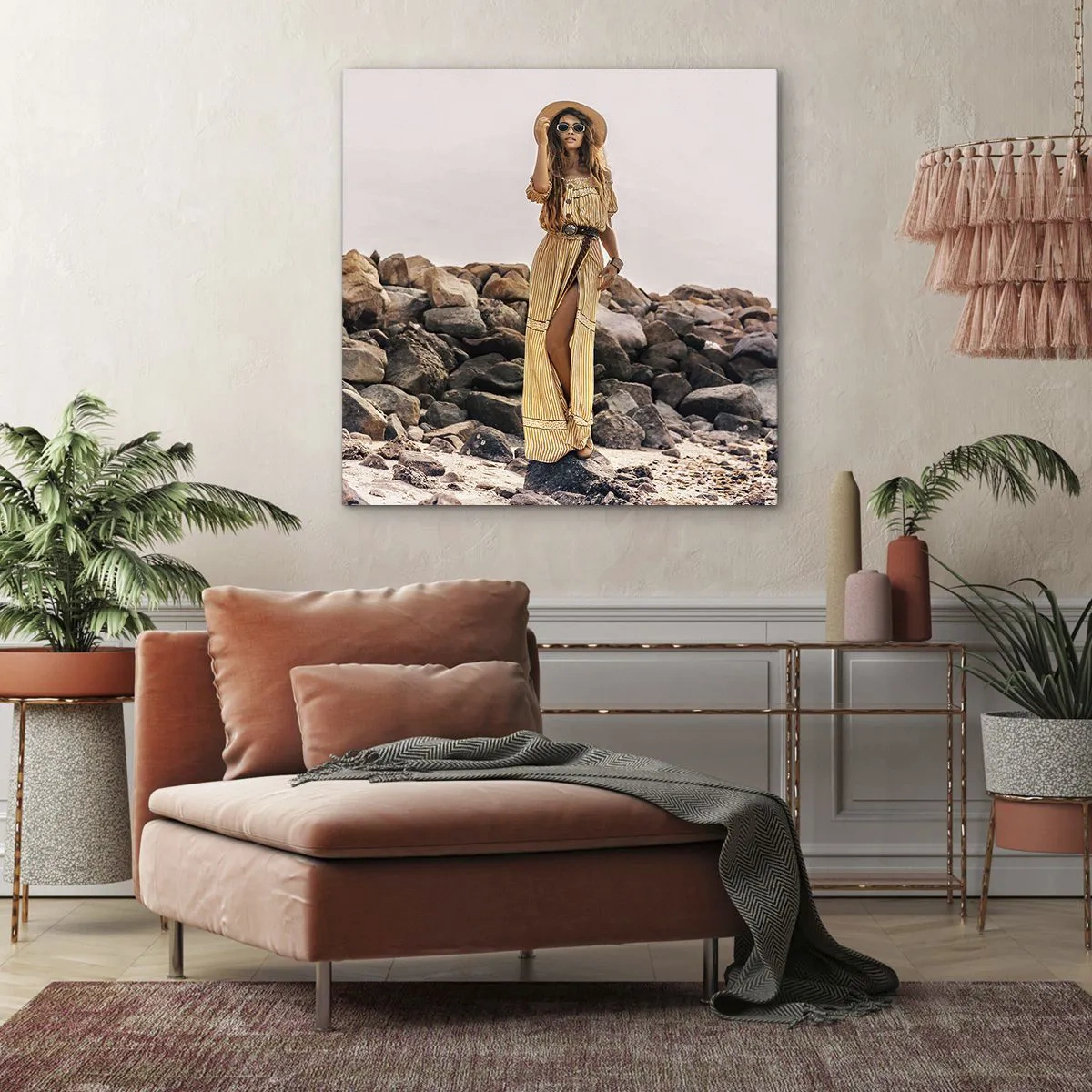 Lærredstryk - Billede på lærred - Magien ved sten - 60x60 cm