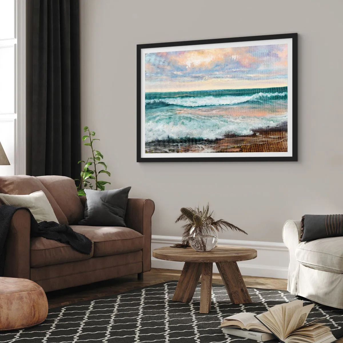 Plakat i sort ramme - Her vil du glatte din sjæl - 70x50 cm