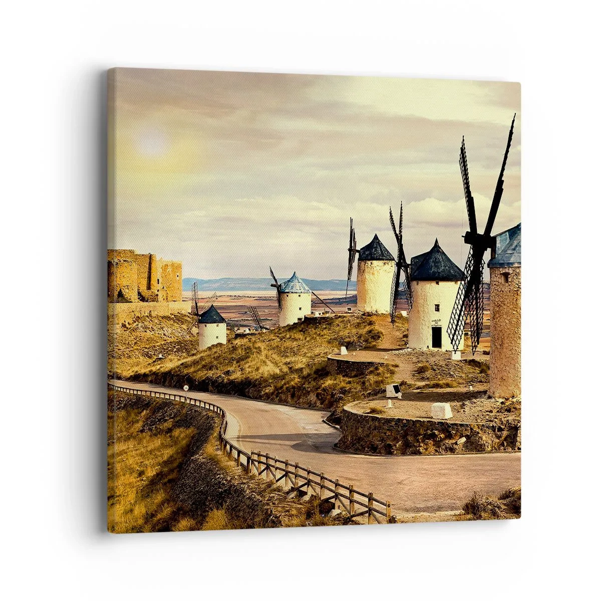 Lærredstryk - Billede på lærred - Don Quixote er ved at dukke op - 40x40 cm