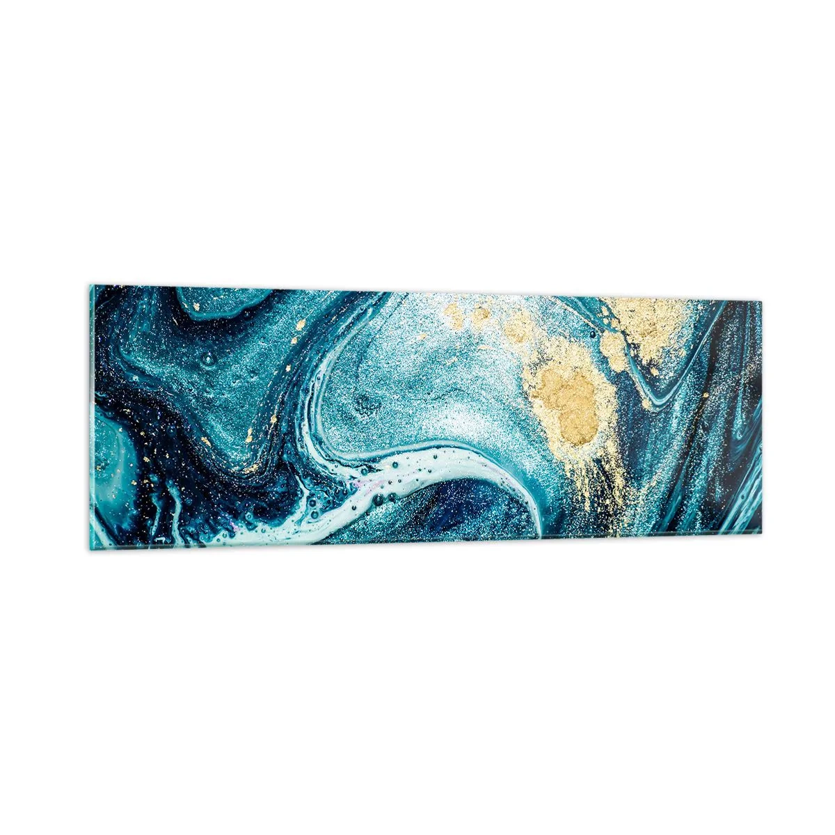 Billede på glas - Blå boblebad - 90x30 cm