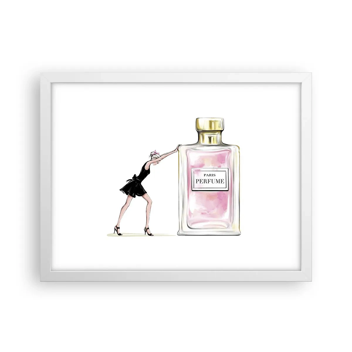 Plakat i hvid ramme - Essensen af kvindelighed - 40x30 cm