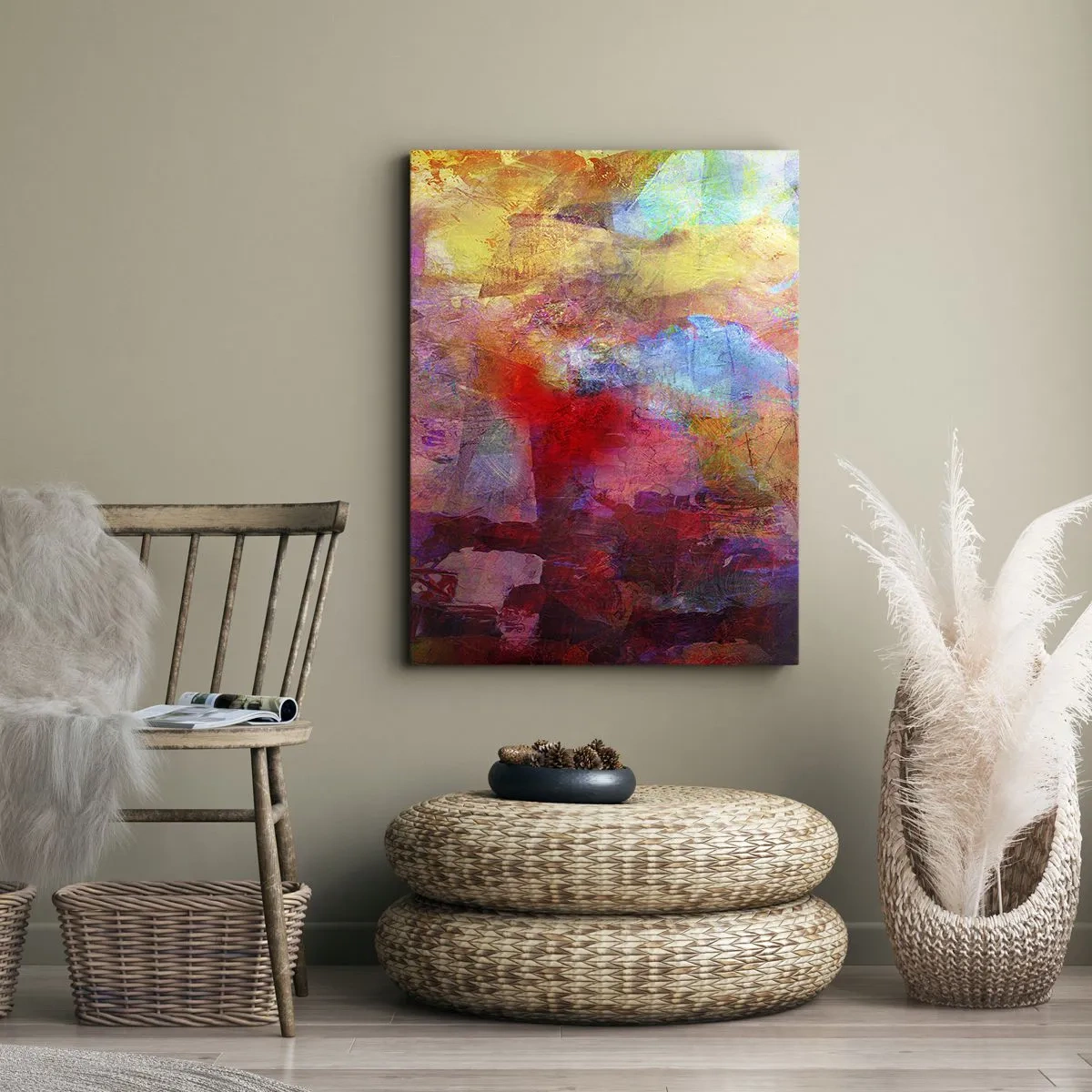 Lærredstryk - Billede på lærred - Et kig ind i regnbuen - 50x70 cm