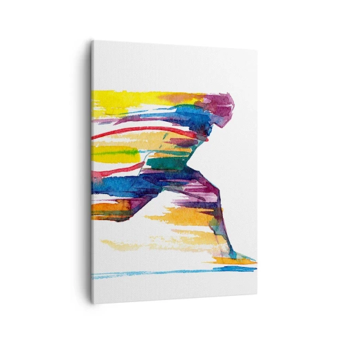 Lærredstryk - Billede på lærred - Løb over regnbuen - 50x70 cm