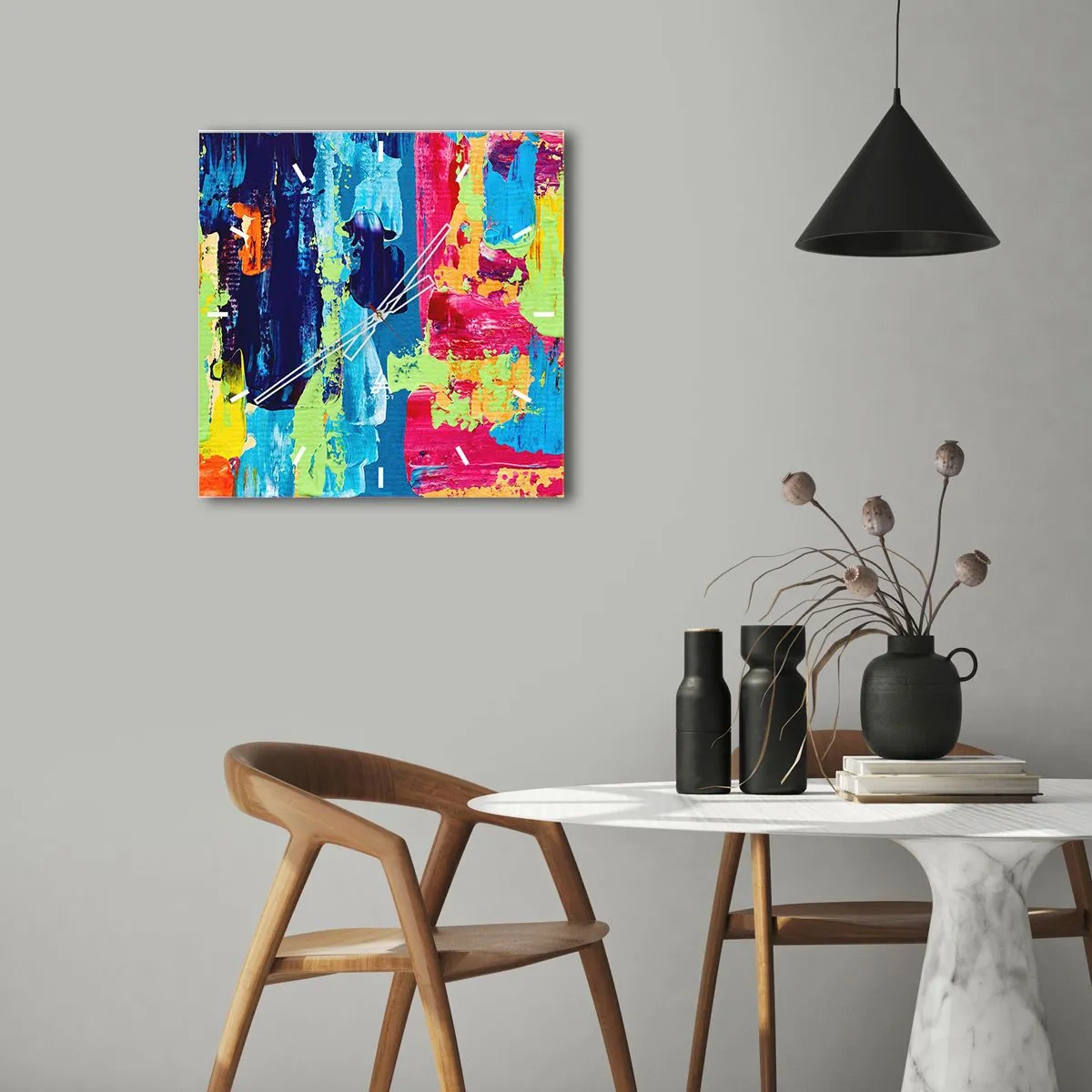 Vægur, Uret - Livet er smukt! - 30x30 cm