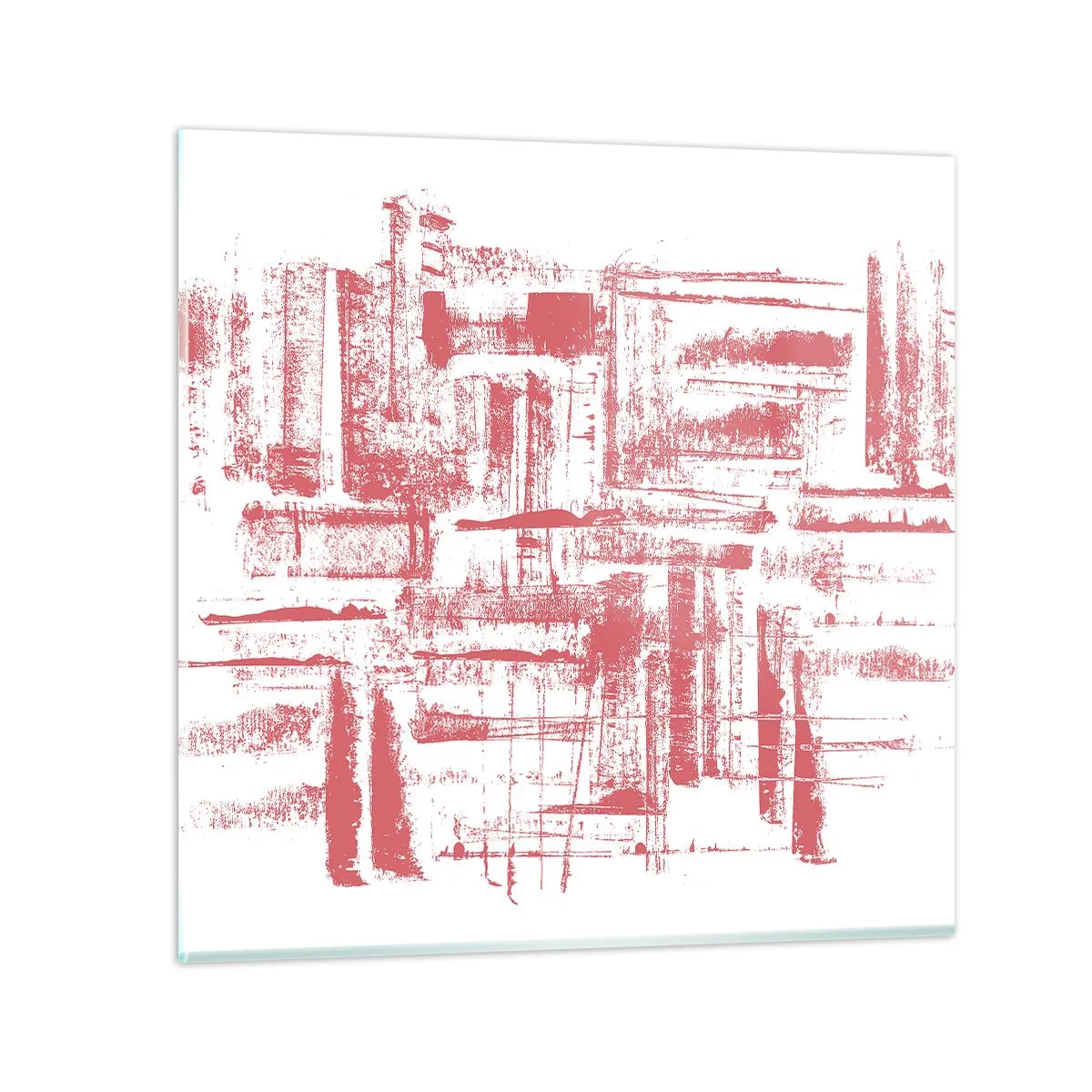Billede på glas - Rød by - 40x40 cm
