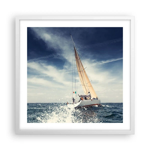 Plakat i hvid ramme - De kan ikke indhente os! - 50x50 cm