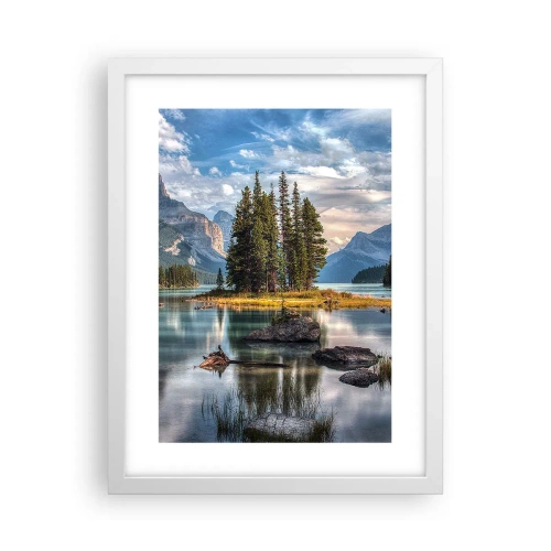 Plakat i hvid ramme - Over store og klare vande… - 30x40 cm