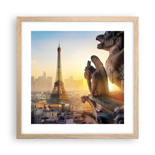 Plakat i ramme af lyst egetræ - Meget har ændret sig... - 40x40 cm