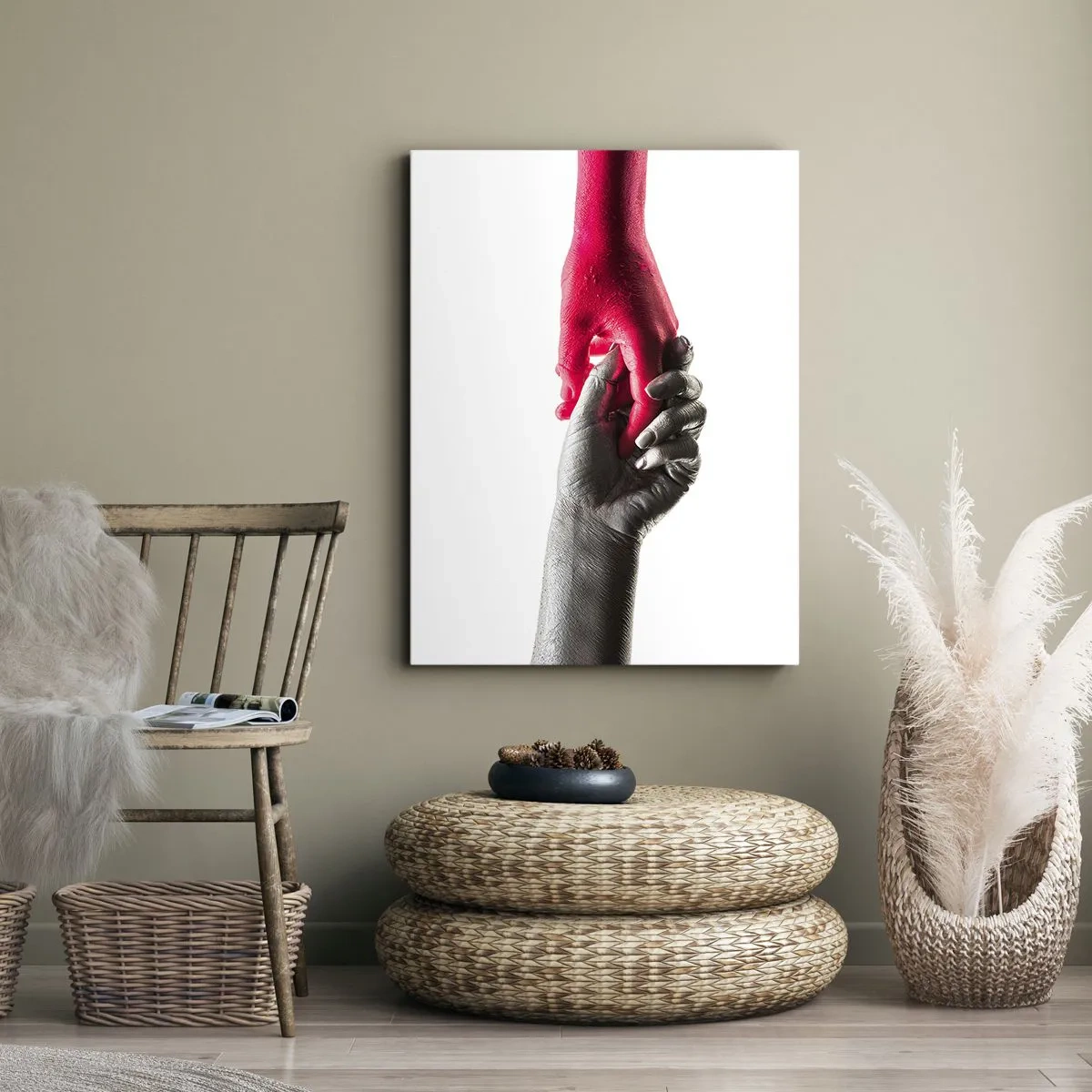 Lærredstryk - Billede på lærred - Sammen, om end forskellige - 55x100 cm