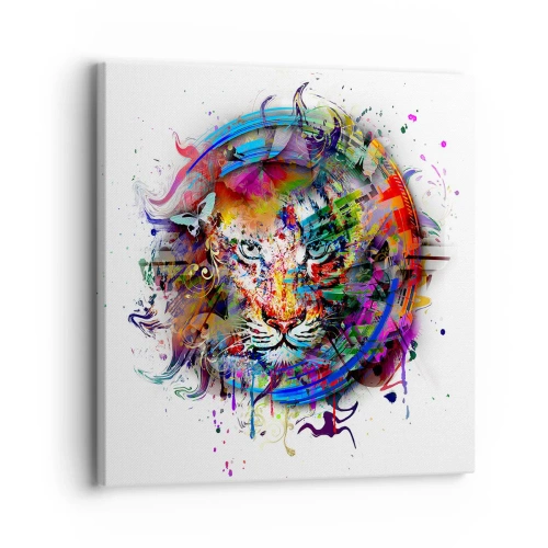 Lærredstryk - Billede på lærred - Lurer bag regnbuens slør - 30x30 cm