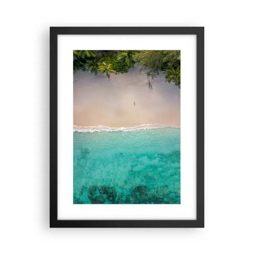 Plakat i sort ramme - Paradis strand - 30x40 cm