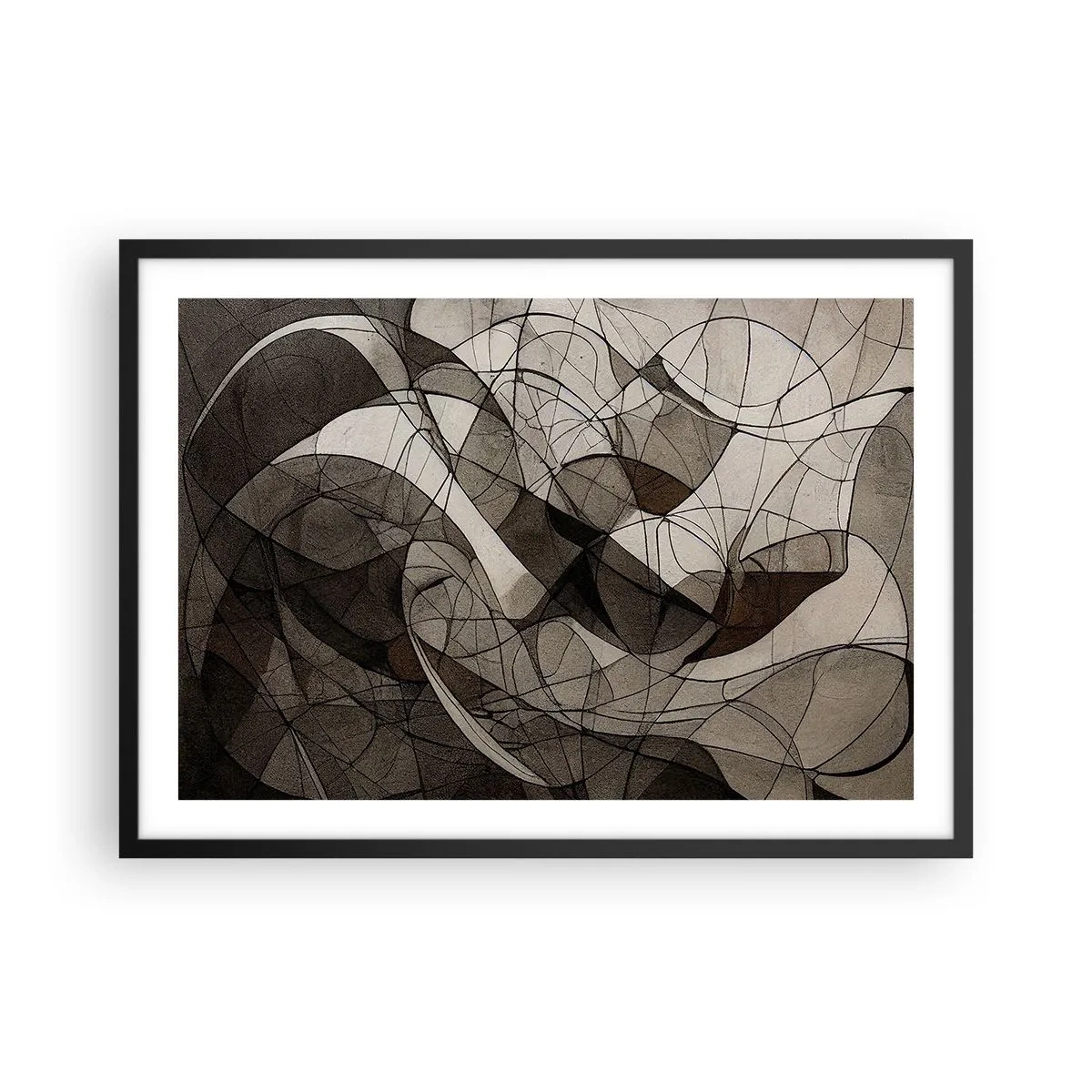 Plakat i sort ramme - Cirkulation af jordens farver - 70x50 cm