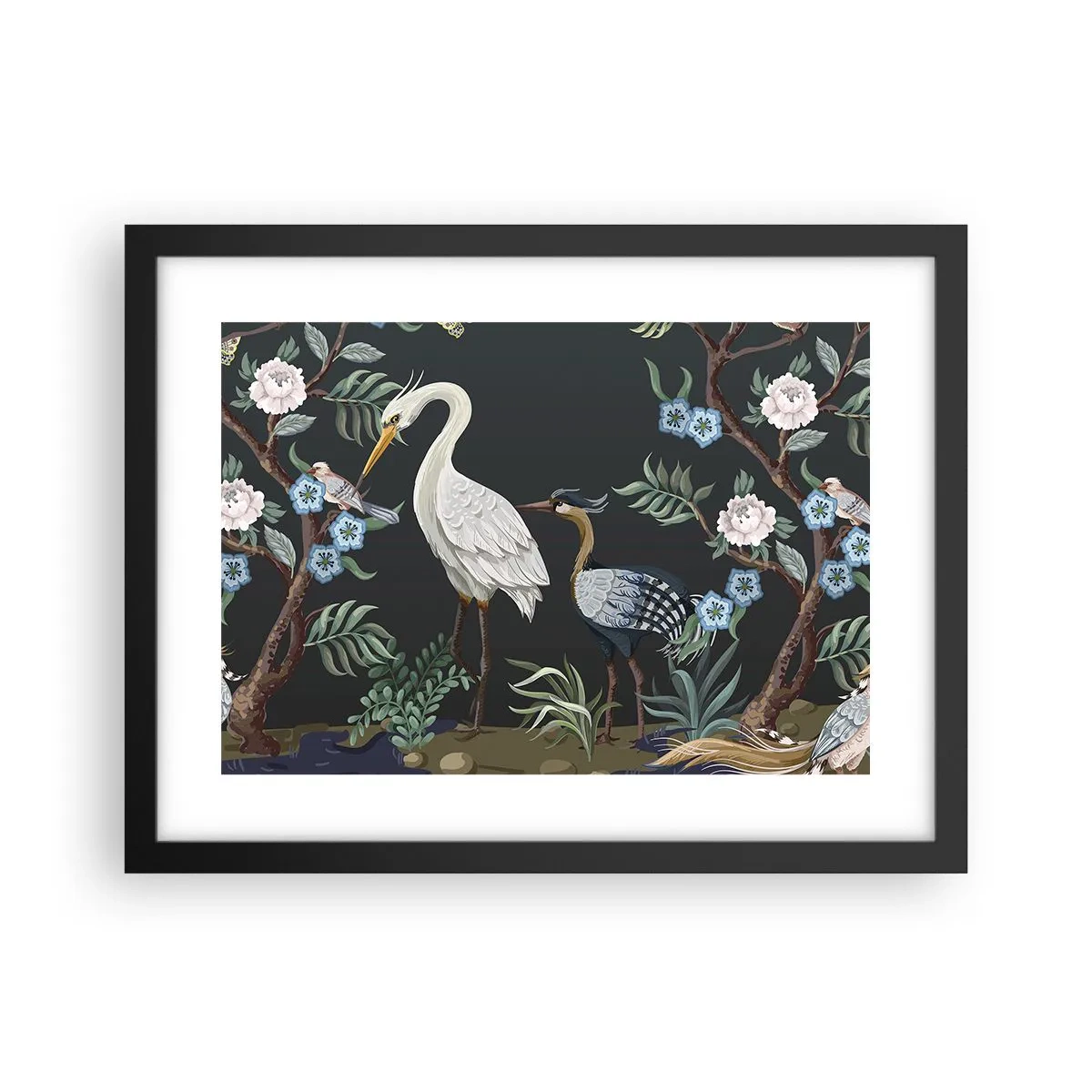 Plakat i sort ramme - Fugleparade - 40x30 cm