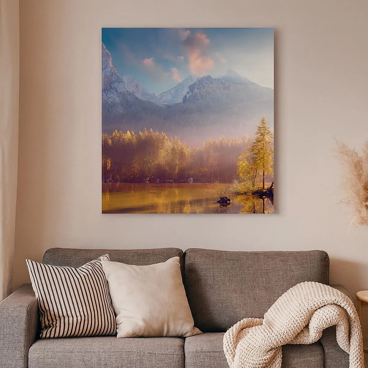 Lærredstryk - Billede på lærred - I bjerge og dale - 30x30 cm