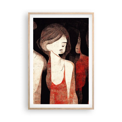 Plakat i ramme af lyst egetræ - Mørkets madonnaer - 61x91 cm