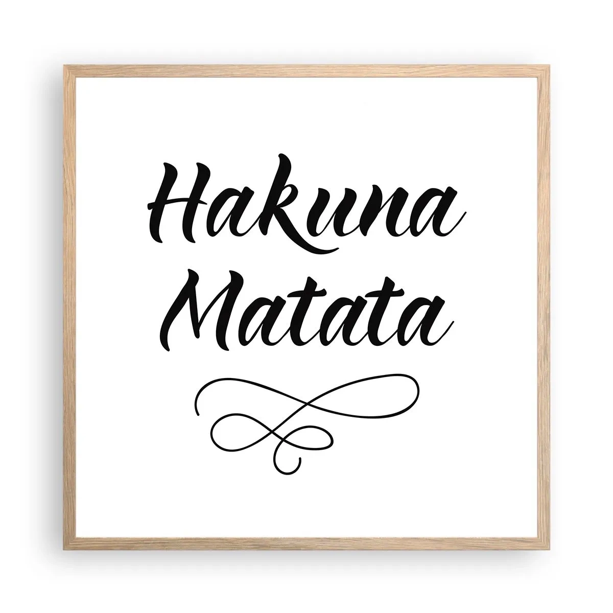 Plakat i ramme af lyst egetræ - Bedste råd - 60x60 cm