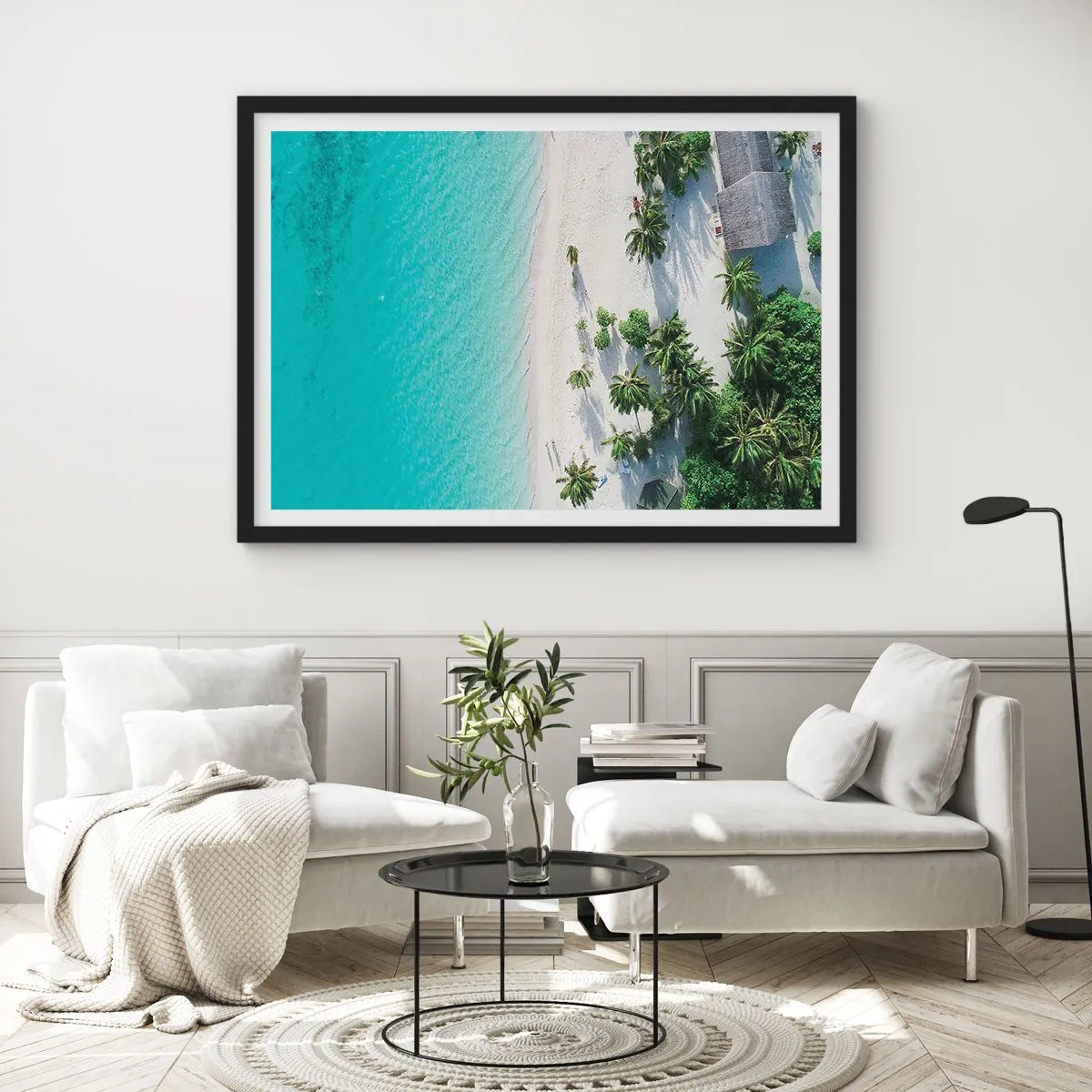 Plakat i sort ramme - Ferie i paradis - 50x40 cm