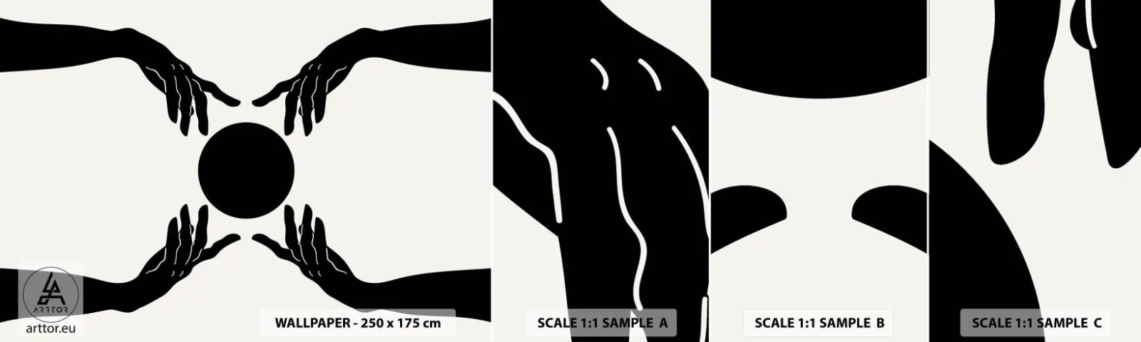 Fototapet Prøve Standard Eco - Et hemmeligt tegn - Hænder, Bold, Hænder - 100x30 cm