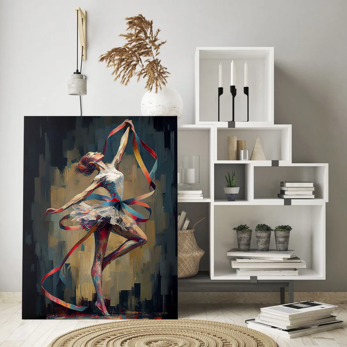 Billede på glas - Dans med et bånd - 80x120 cm