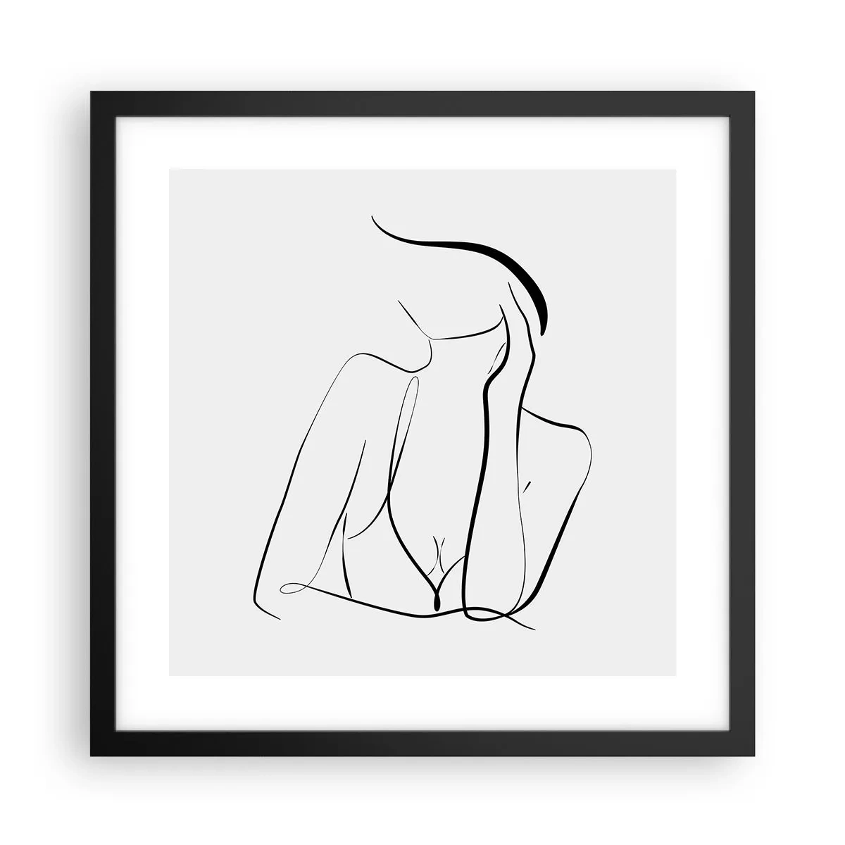 Plakat i sort ramme - På bølgen af en drøm - 40x40 cm