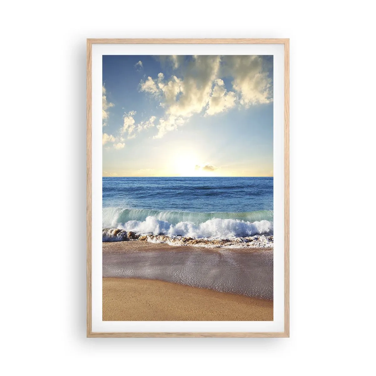 Plakat i ramme af lyst egetræ - Bevægelse og stilhed på samme tid - 61x91 cm