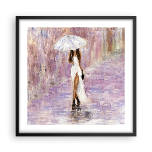 Plakat i sort ramme - I den syrenrøde regn - 50x50 cm