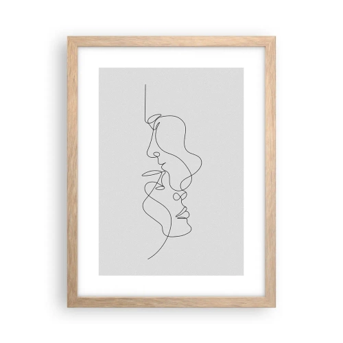 Plakat i ramme af lyst egetræ - Gløderne af glubende begær - 30x40 cm