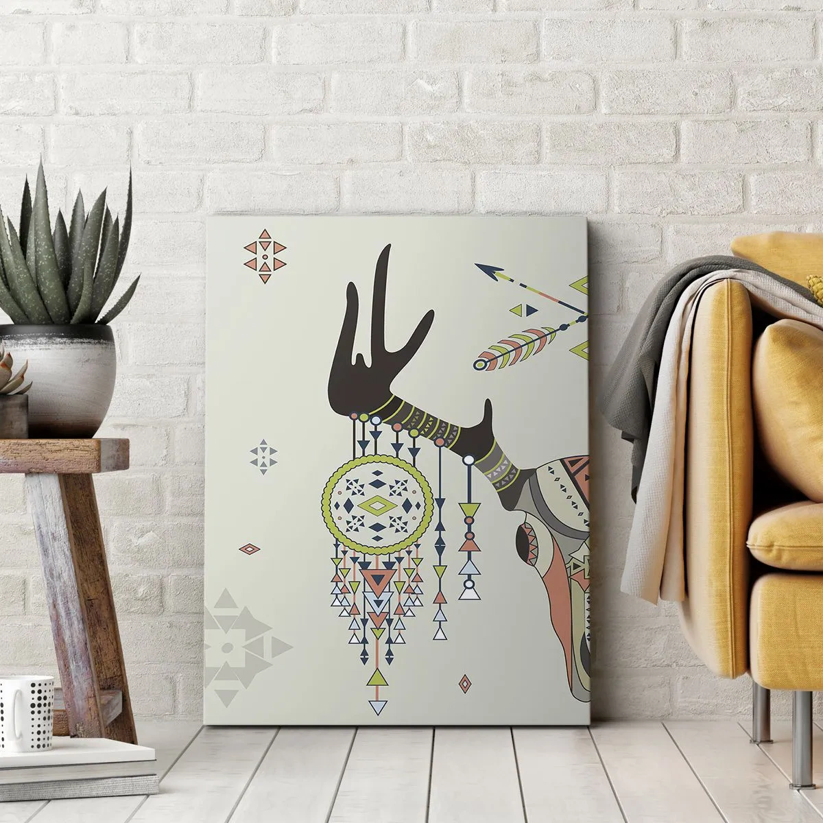 Lærredstryk - Billede på lærred - Indiansk jægers trofæ - 50x70 cm