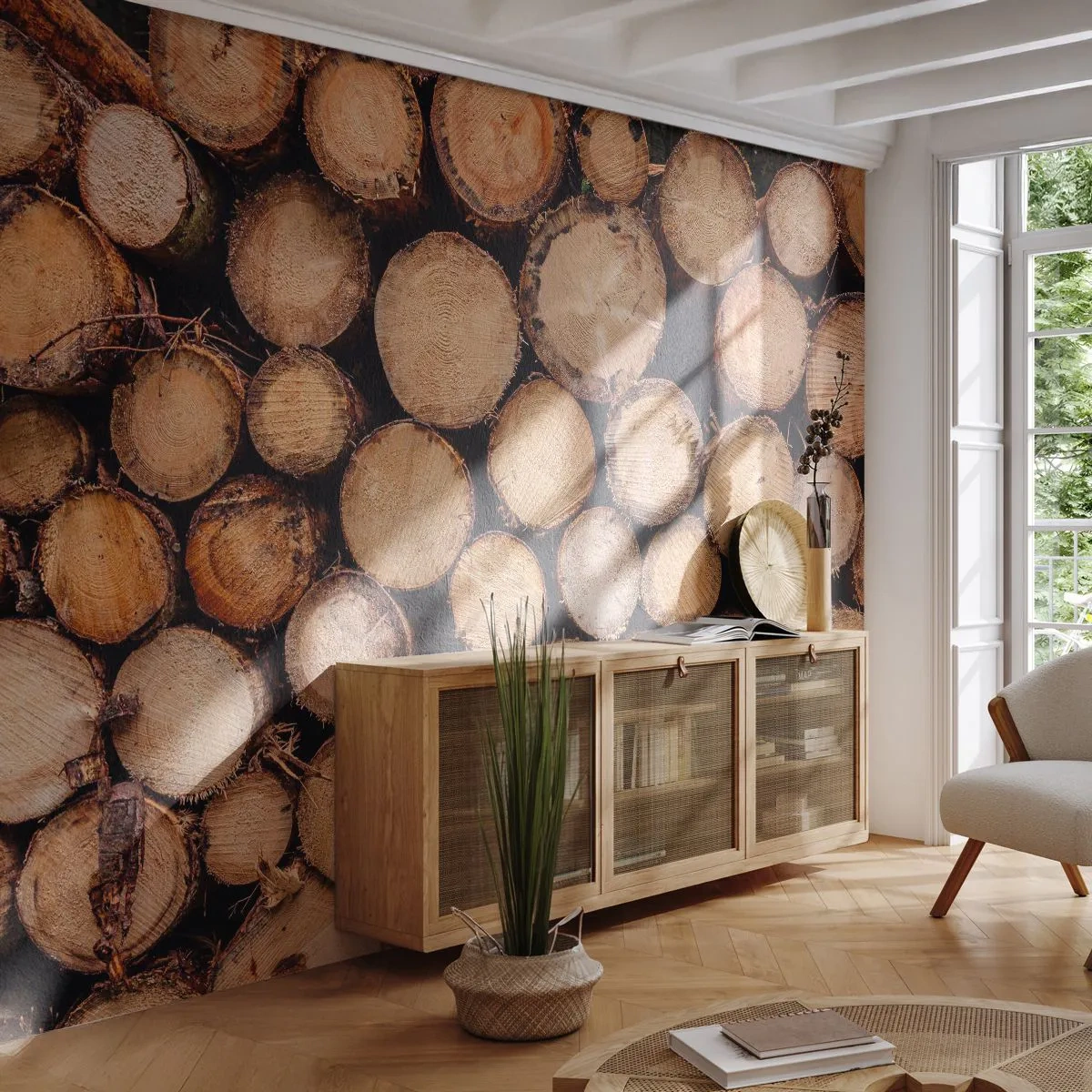 Fototapet Premium Sand - En ny begyndelse - Træ, Træstammer, Natur - 500x350 cm