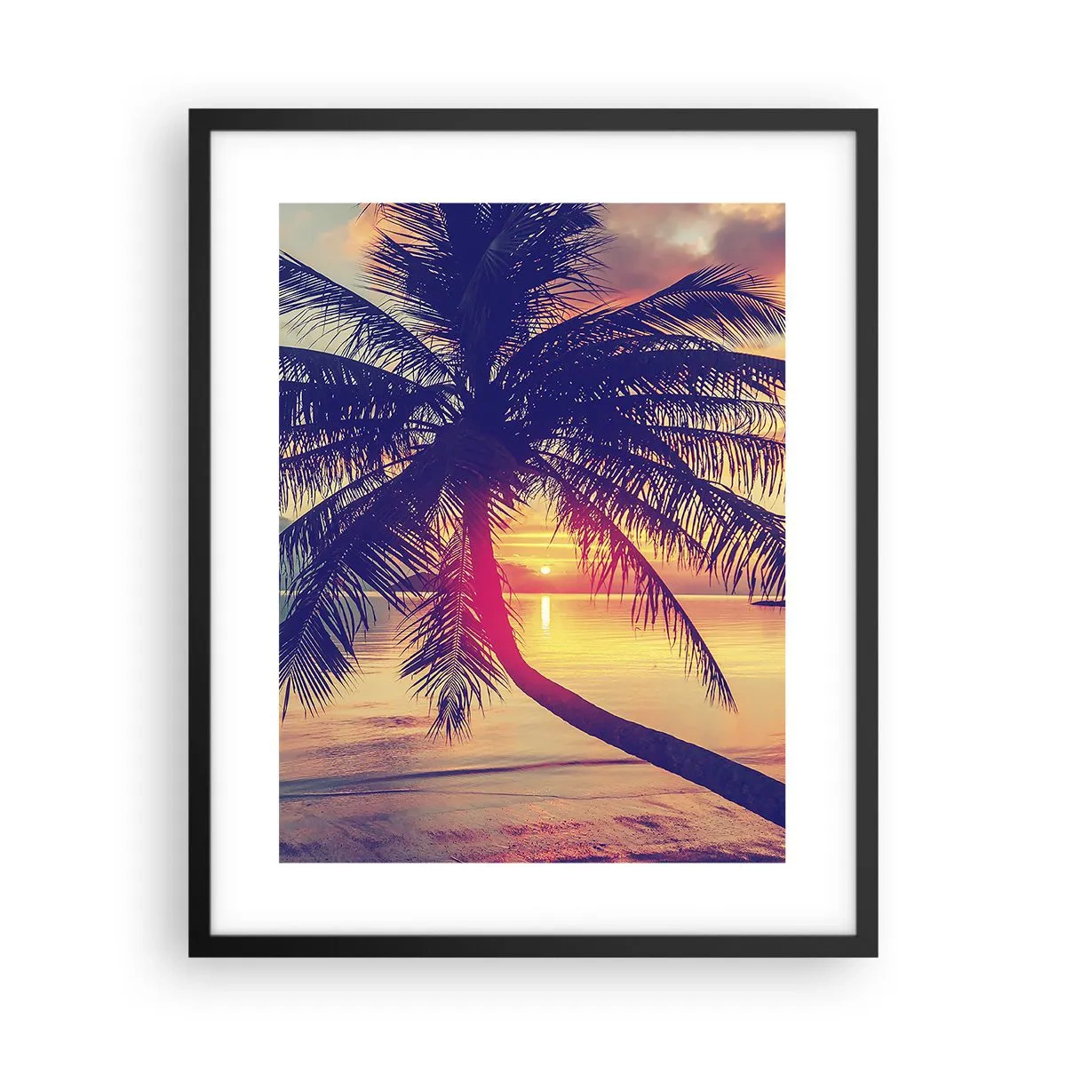 Plakat i sort ramme - En aften under palmerne - 40x50 cm