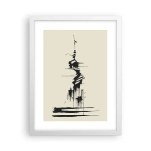 Plakat i hvid ramme - Skyndsom abstraktion - 30x40 cm