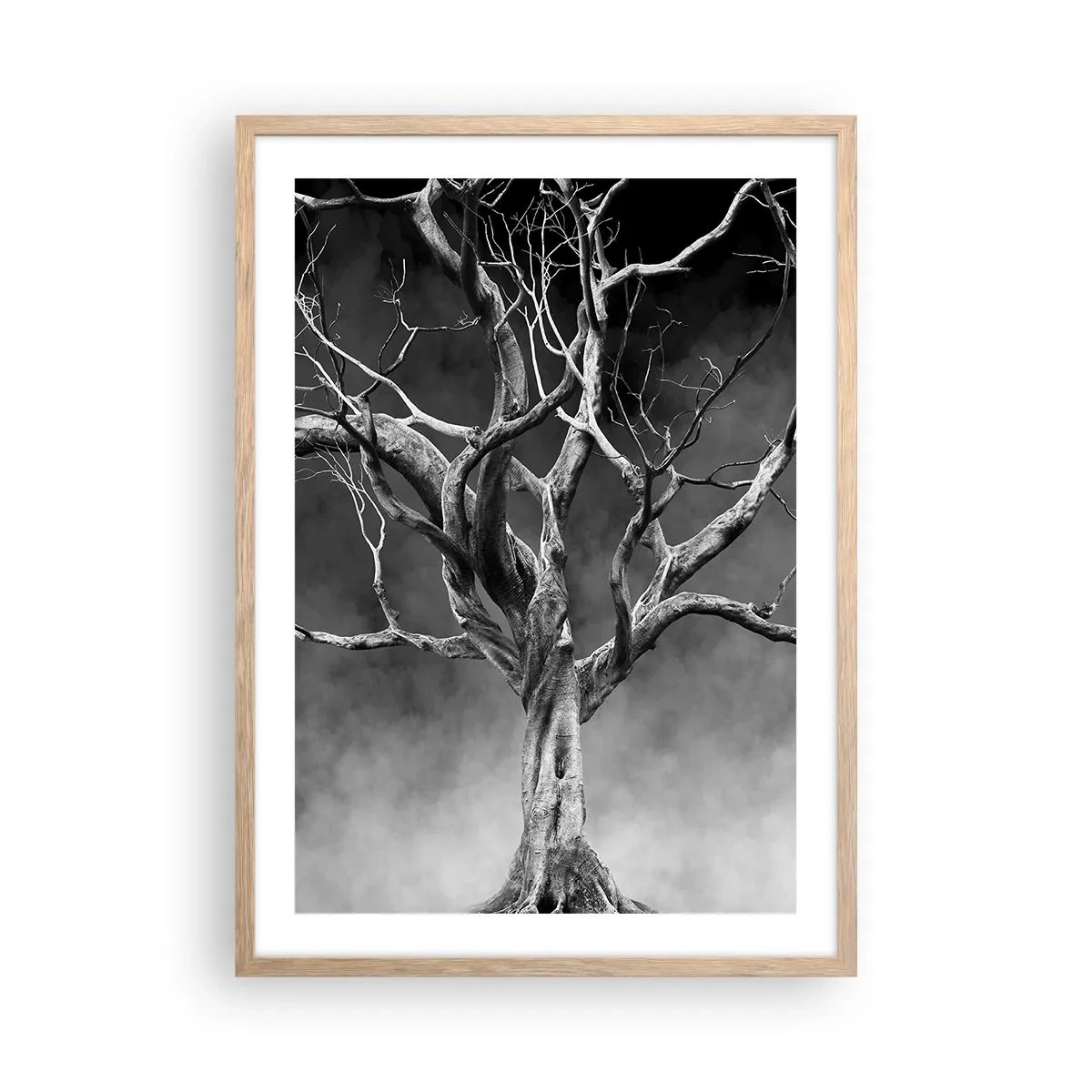 Plakat i ramme af lyst egetræ - Primær og hellig - 50x70 cm