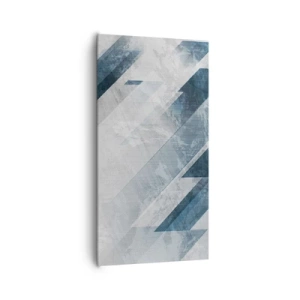 Lærredstryk - Billede på lærred - Rumlig komposition - bevægelse af gråtoner - 65x120 cm