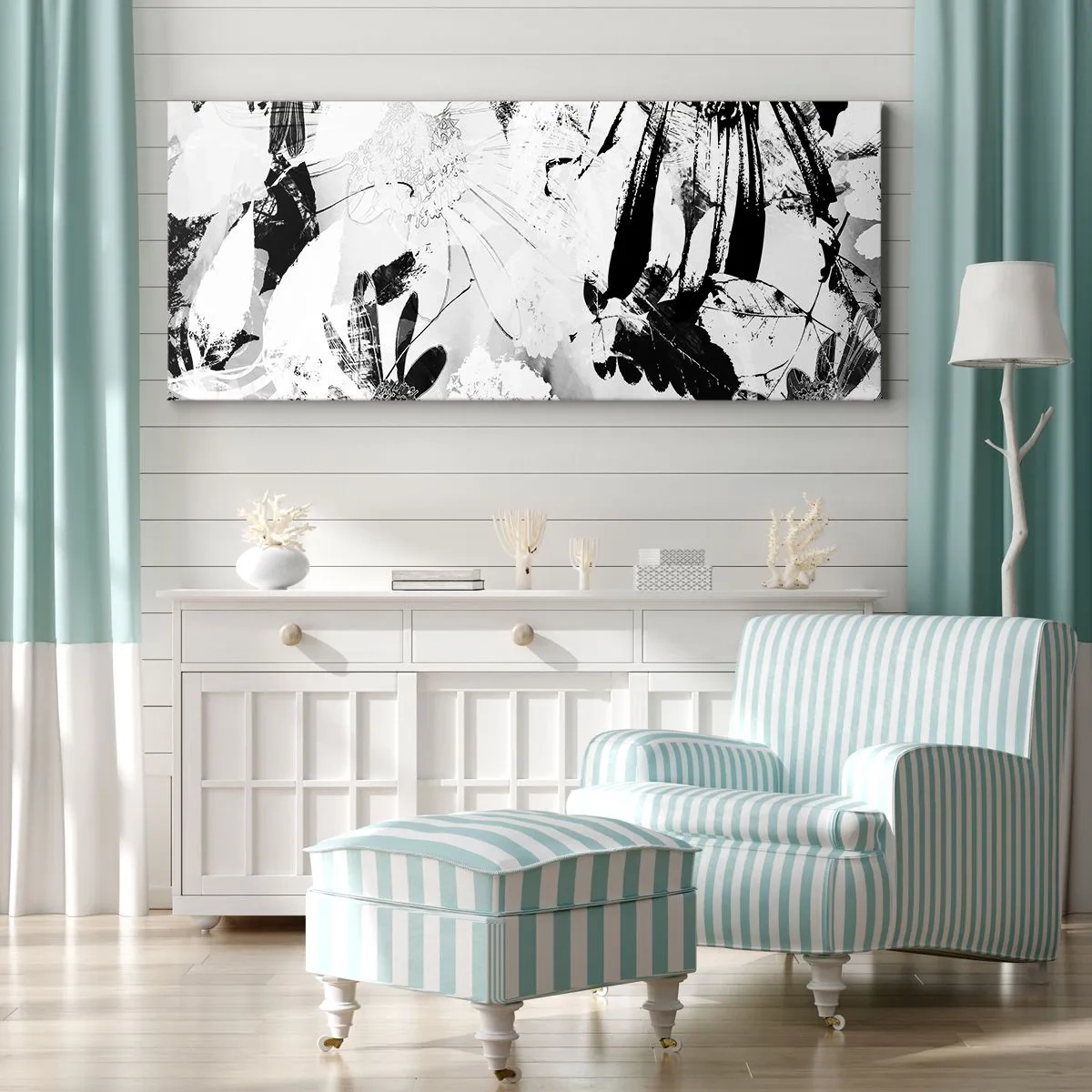 Lærredstryk - Billede på lærred - Efterår i det negative - 120x50 cm